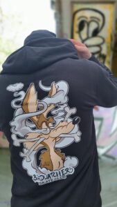 Birdwatchers skate club Wiley Coyote Roadrunner Skateboarding Graphic hoodie